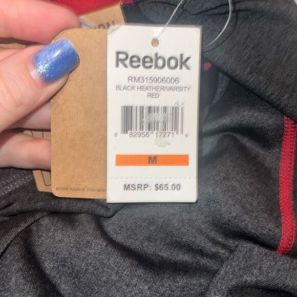 ✨Reebok Men’s Black Heather Varsity Red Compression Sz Medium Pants✨ - Picture 5 of 6